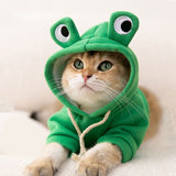 Frog Hoodie for Cats