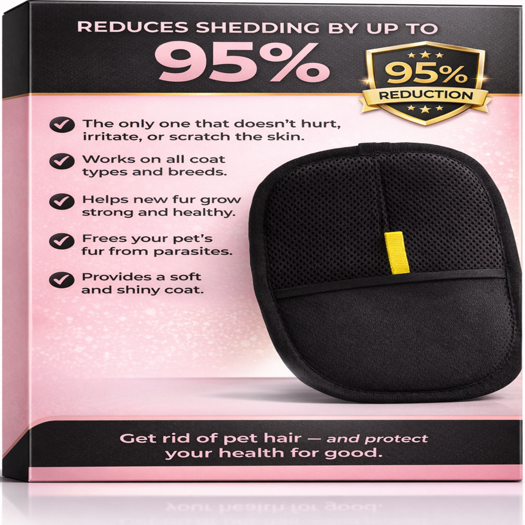 Pawpett™ Glove removes 95% of hair.
